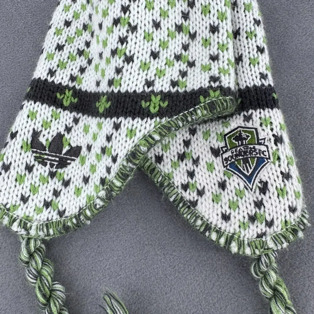 Adidas Seattle Sounders FC Earflap Pom Beanie OSFA Nordic Knit Hat Soccer‎ MLS